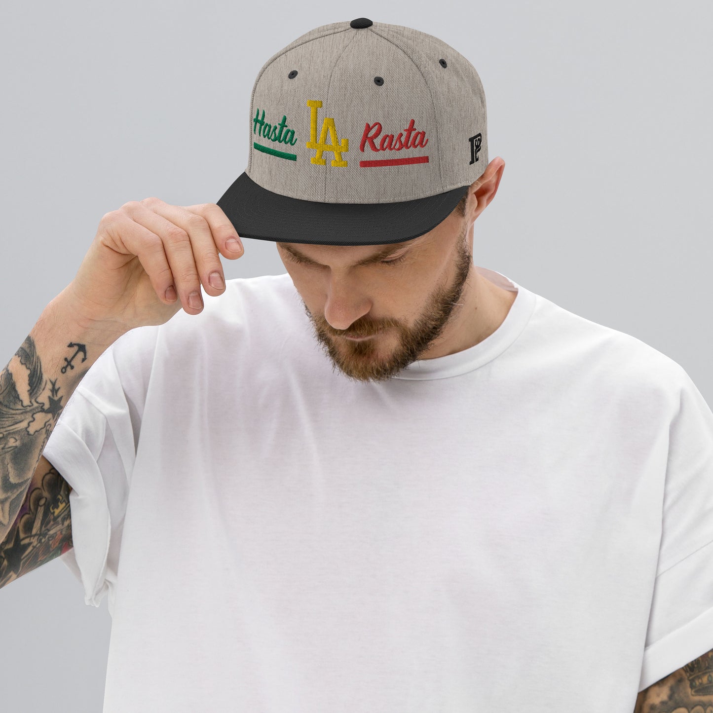 Porque Sí Hasta La Rasta Heather Grey Snapback Hat