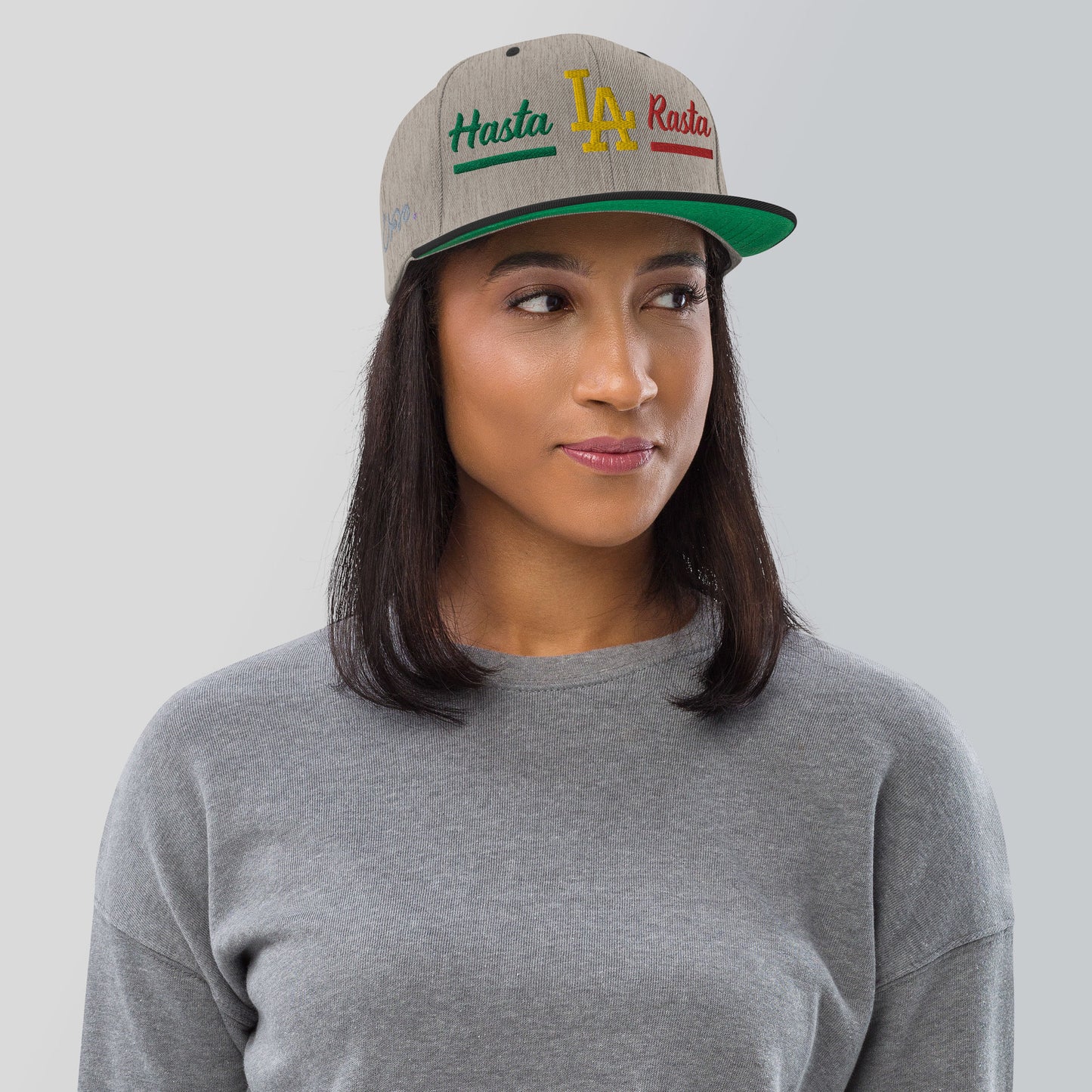 Porque Sí Hasta La Rasta Heather Grey Snapback Hat