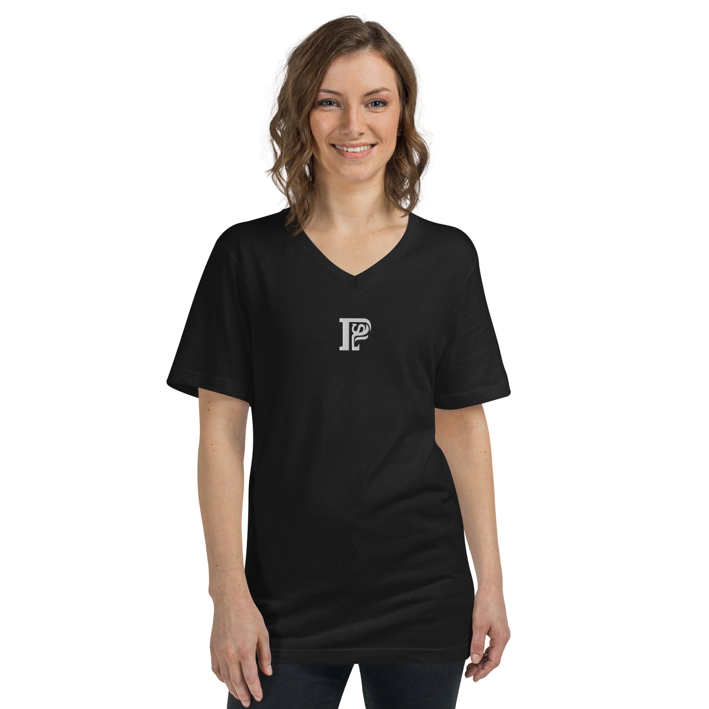 Porque Sí Embroidered Logo V-Neck T-Shirt